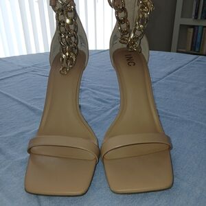 INC International Concepts Women's Tan Chain Strap Sandals